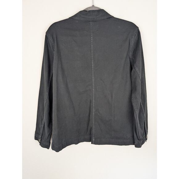 Quince Chore Jacket Organic Comfort Stretch Shacket Denim Oversized Black Size L - Picture 7 of 12